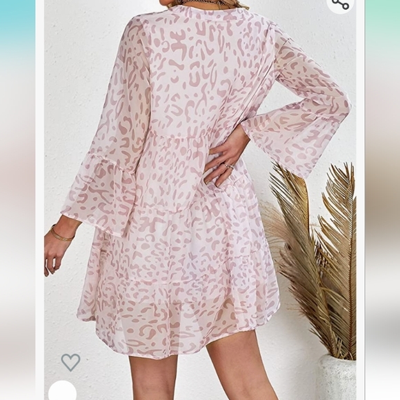 Women's Fashion Summer V Neck Tunic Dress Casual Loose Babydoll Mini Swing Shift - Picture 4 of 5